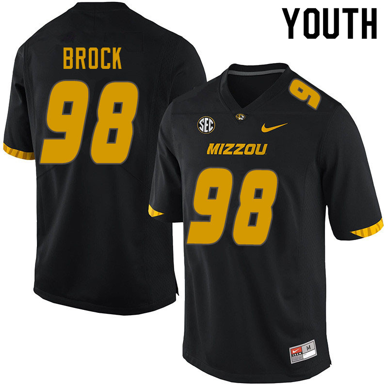 Youth #98 Logan Brock Missouri Tigers College Football Jerseys Sale-Black - Click Image to Close
